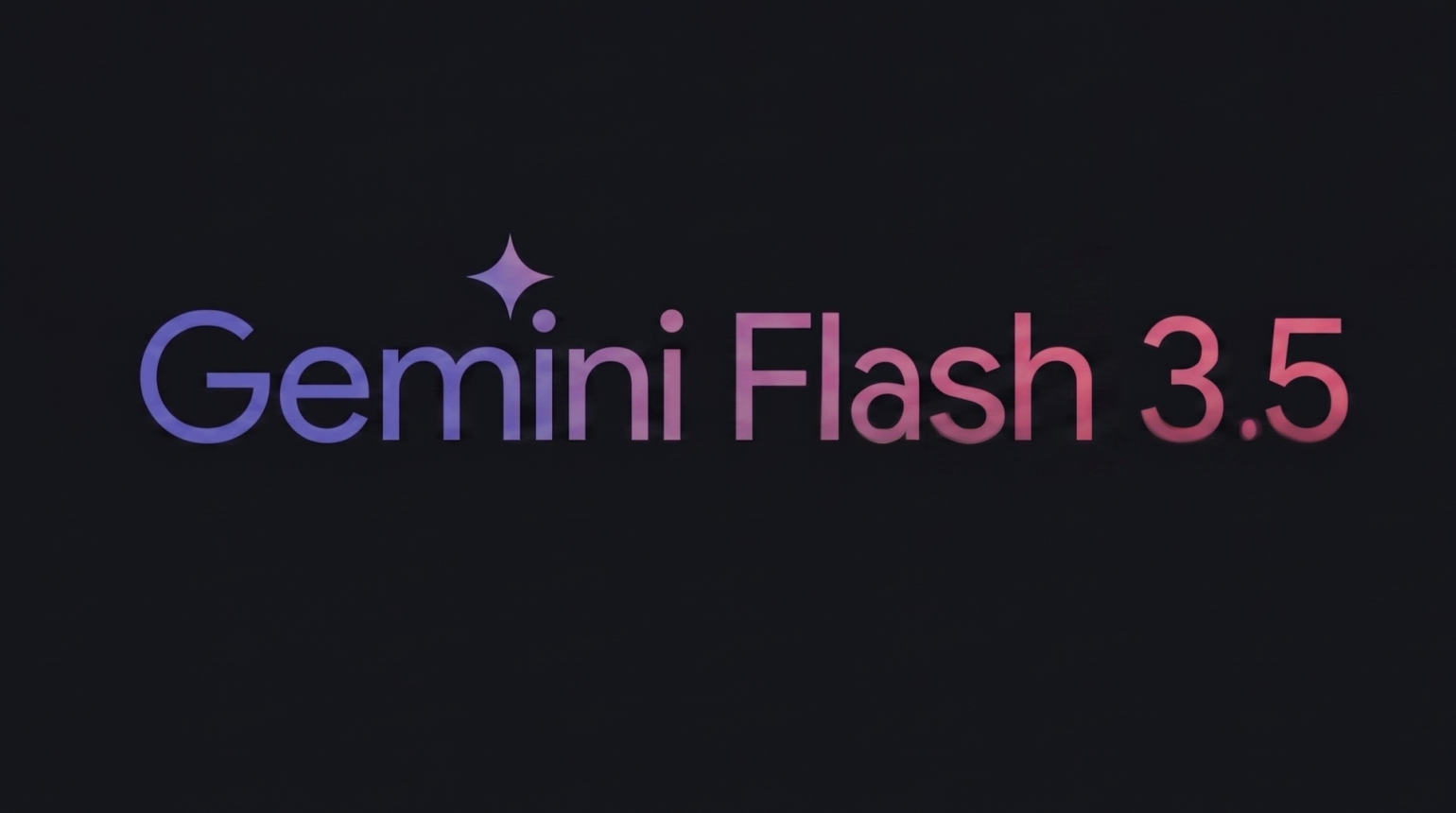 Gemini Flash 3.5 Schriftzug auf schwarzem Hintergrund